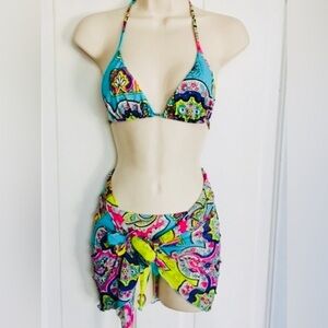 ONDALMAR 3pc Bikini plus Sarong‎ Set Brazilian